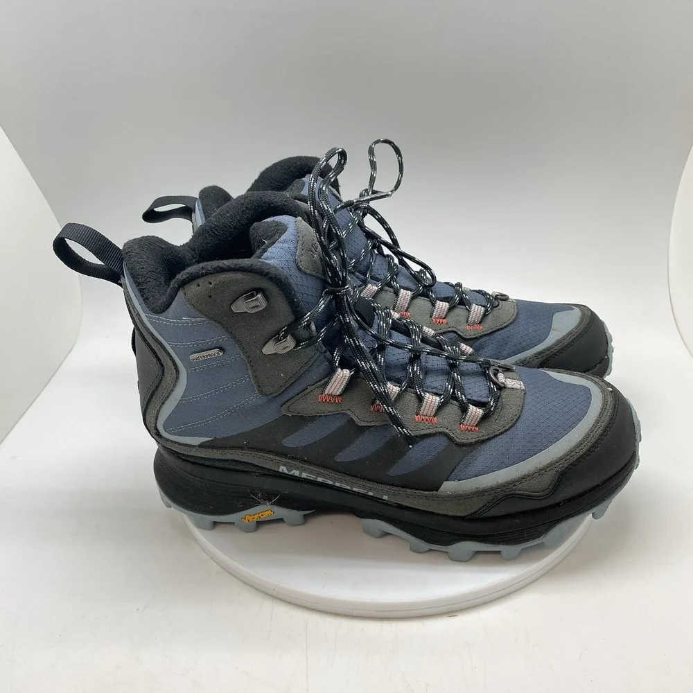 Merrell Boots Mens 10.5 Moab Speed Thermo Mid WP Primaloft Blue J066913 Hiking
